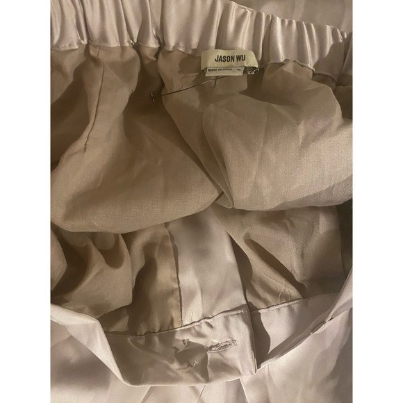 NWT Jason Wu Satin Trousers XL Cream High Waist Pleated Front Chic Designer Work - Picture 9 of 9